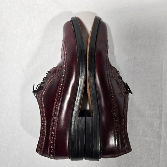 USA Vintage NETTLETON Old Stock Burgundy LEATHER Wingtip Oxford Shoes Size 12 D. - Picture 7 of 17